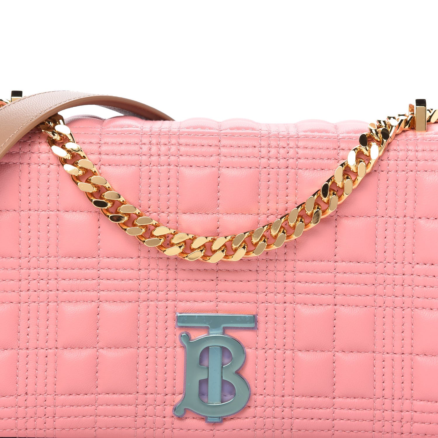 Burberry Lambskin Quilted Small Lola Bag Peony Camel 10 of 10