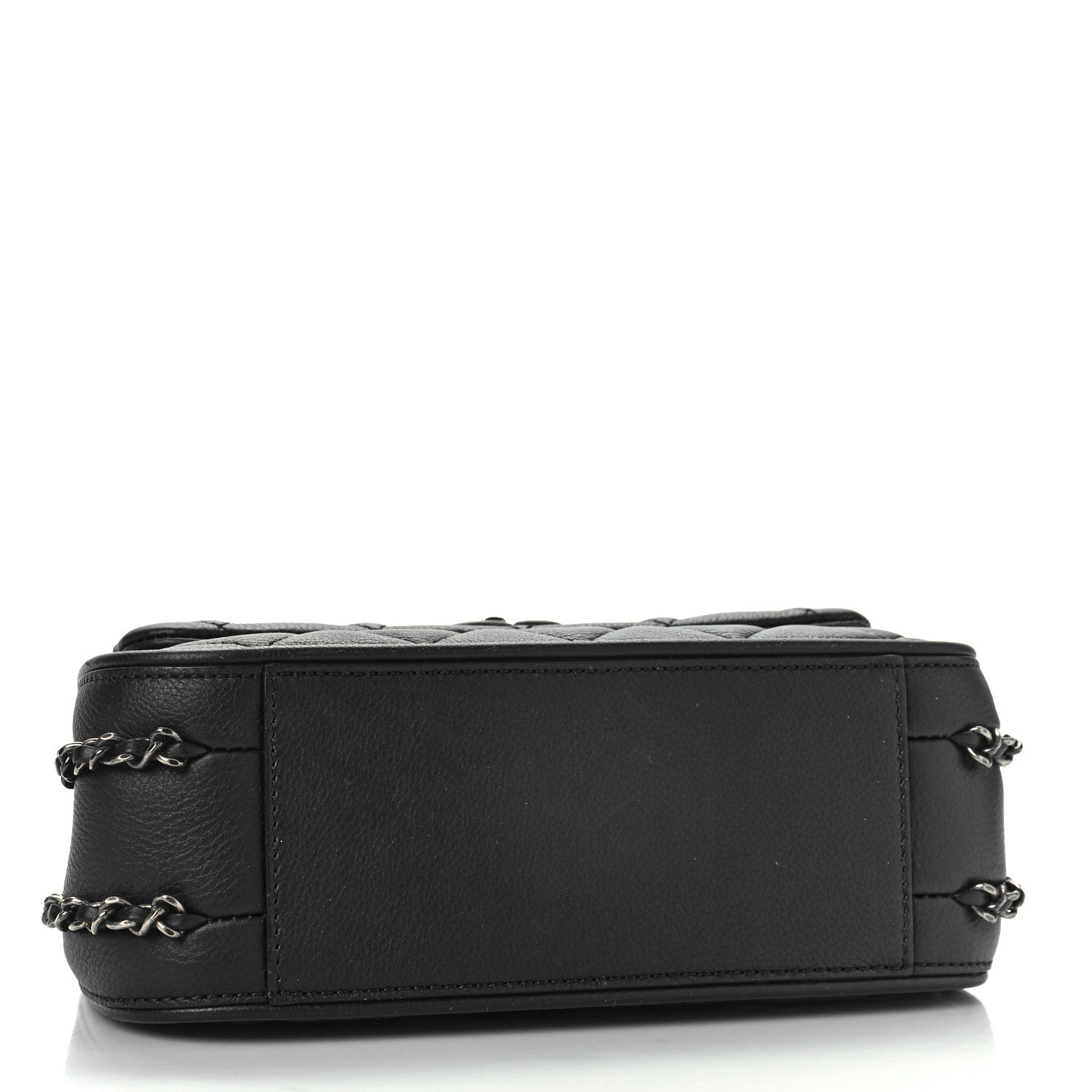 Chanel Calfskin Quilted Small Frame In Chain Flap Black 4 of 10