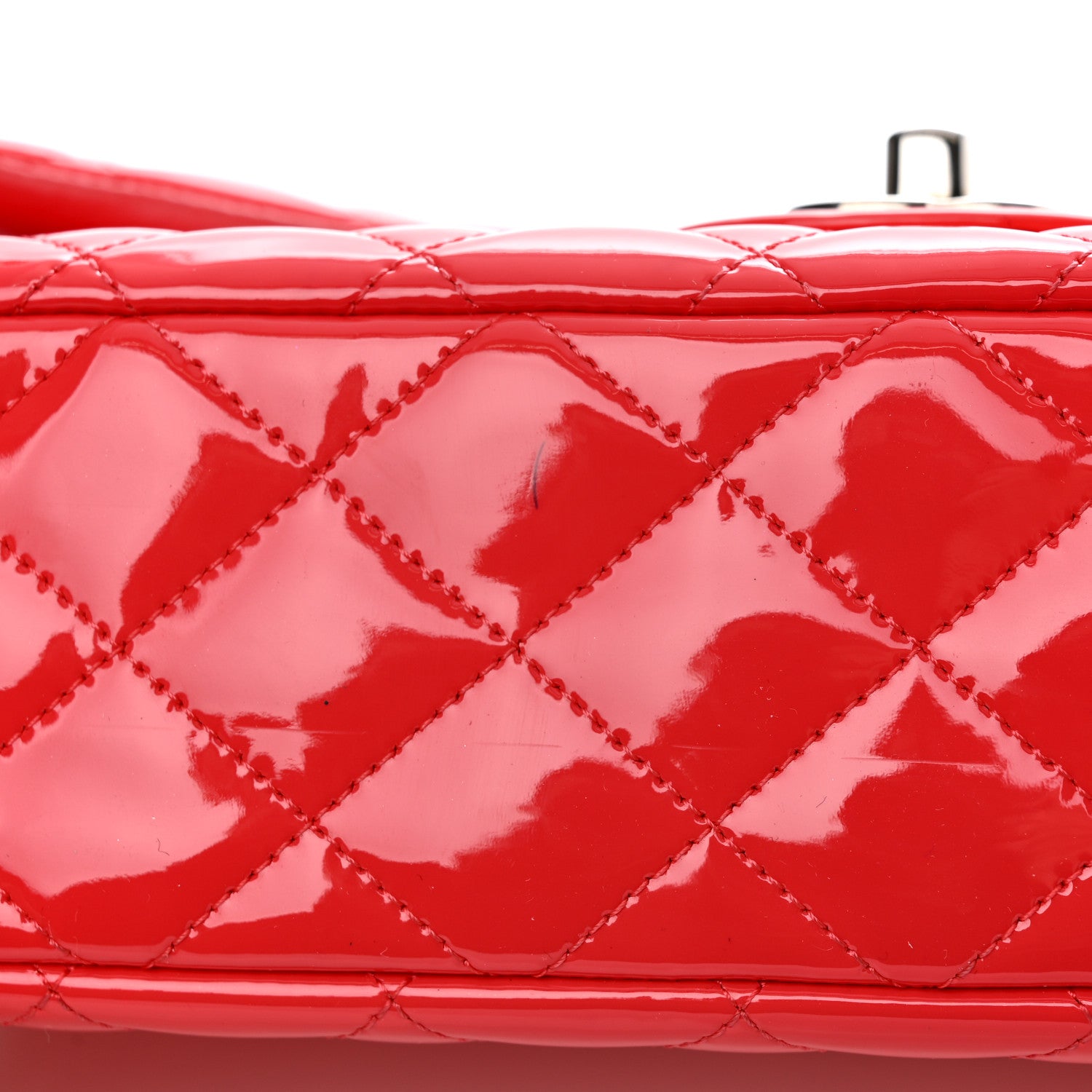 Chanel Patent Calfskin Quilted Medium Double Flap Red 12 of 12