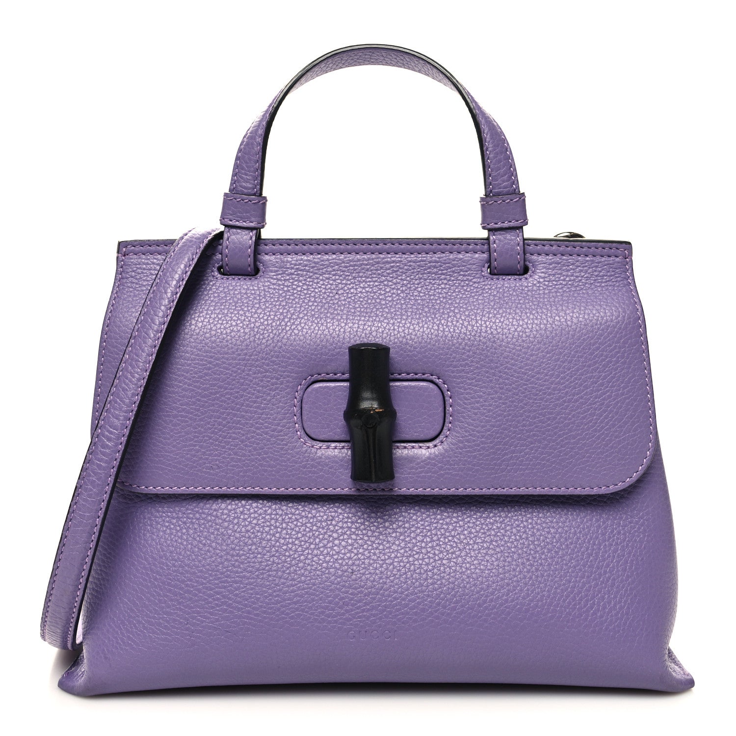 Gucci Cellarius Calfskin Small Bamboo Daily Top Handle Bag Purple 1 of 9