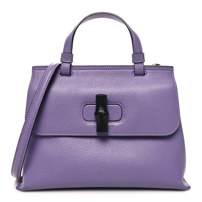 Gucci Cellarius Calfskin Small Bamboo Daily Top Handle Bag Purple 1 of 9