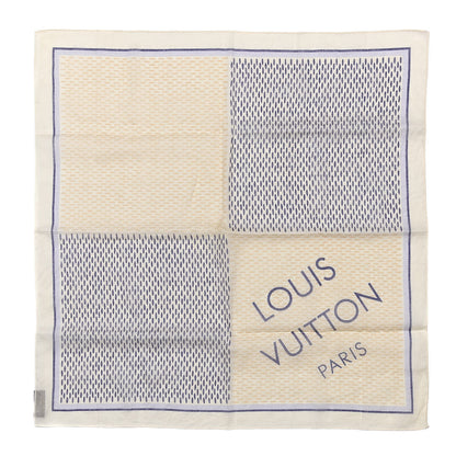 Louis Vuitton Cotton Damier Azur Square Bandana Scarf 1 of 3