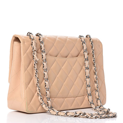 Chanel Lambskin Quilted Jumbo Single Flap Beige Clair 4 of 13