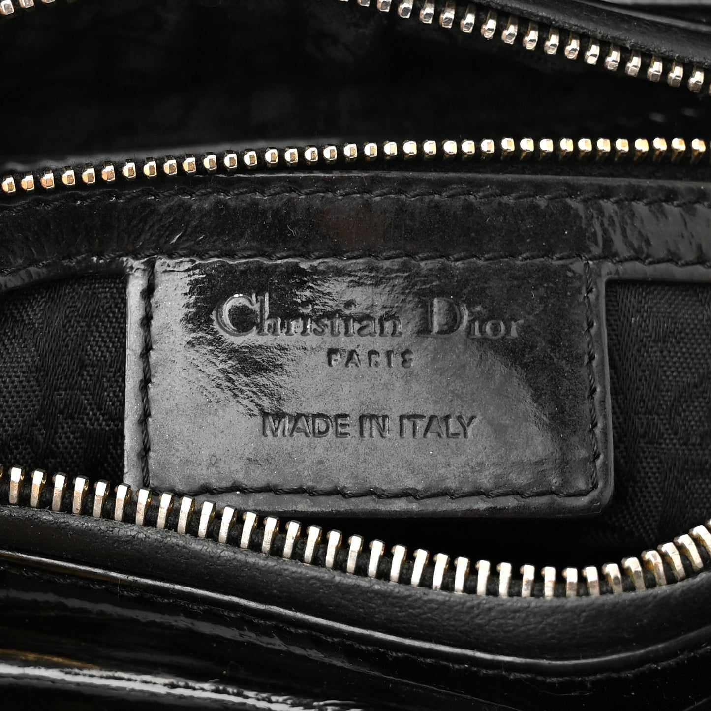 Patent Cannage Medium Lady Dior Black