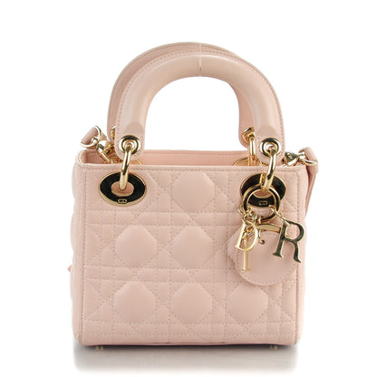 Christian Dior Lambskin Cannage Mini Lady Dior Rose Poudre 1 of 9