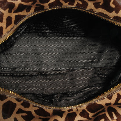 Prada Calf Hair Giraffe Print Tote Sabbia Moro 6 of 16