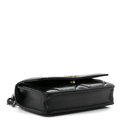 Chanel Goatskin Quilted Chanel 19 Wallet On Chain WOC Black 4 of 12