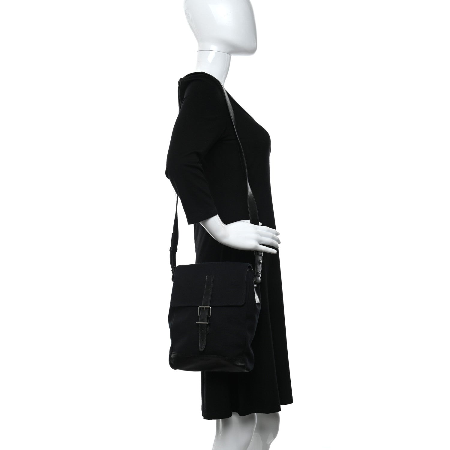 Saint Laurent Canvas Mens Messenger Crossbody Flap Black 2 of 11