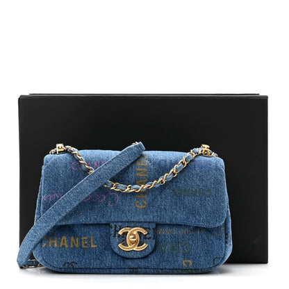 Chanel Denim Quilted Mini Denim Mood Rectangular Flap Blue Multicolor 11 of 11