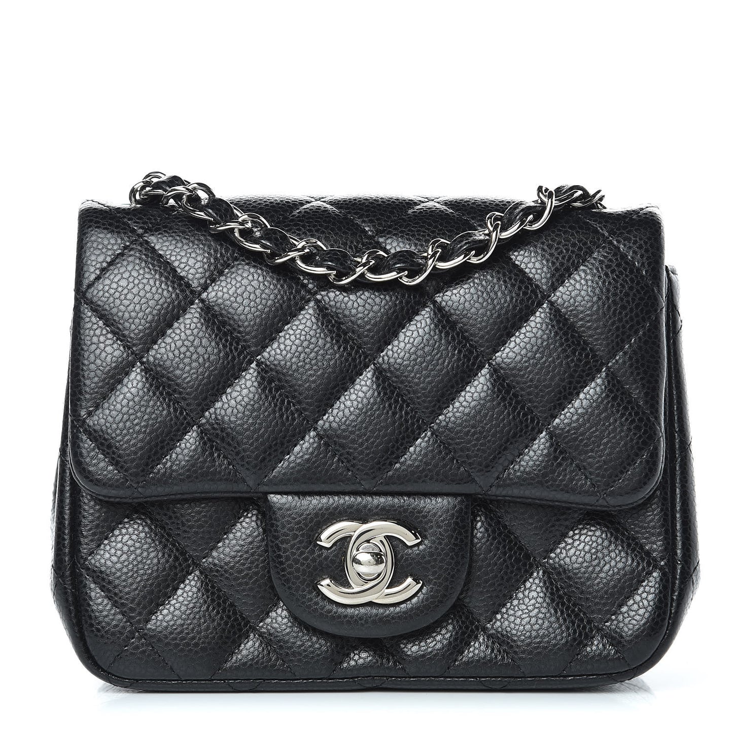 Caviar Quilted Mini Square Flap Black