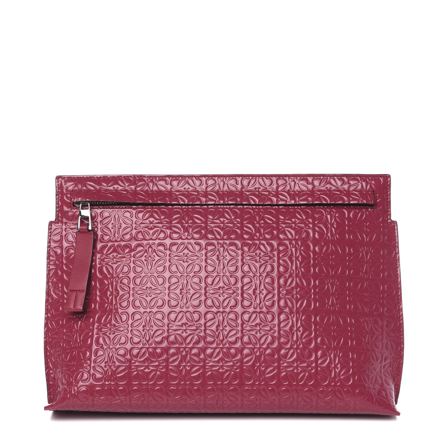Loewe Calfskin Embossed Repeat T Pouch Raspberry 1 of 8