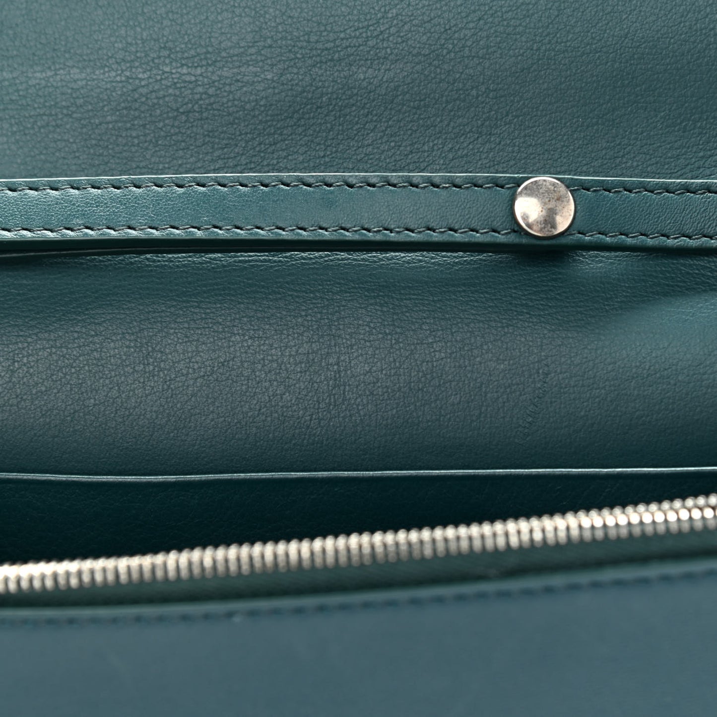 Smooth Lambskin Frame Evening Chain Clutch Mineral Dark Green