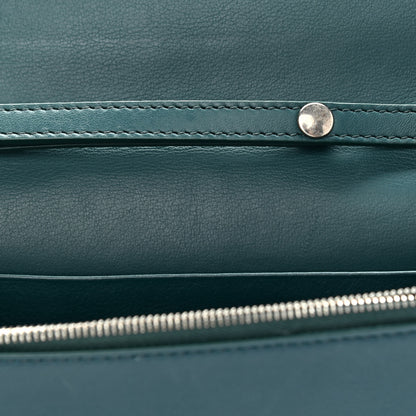 Celine Smooth Lambskin Frame Evening Chain Clutch Mineral Dark Green 13 of 19
