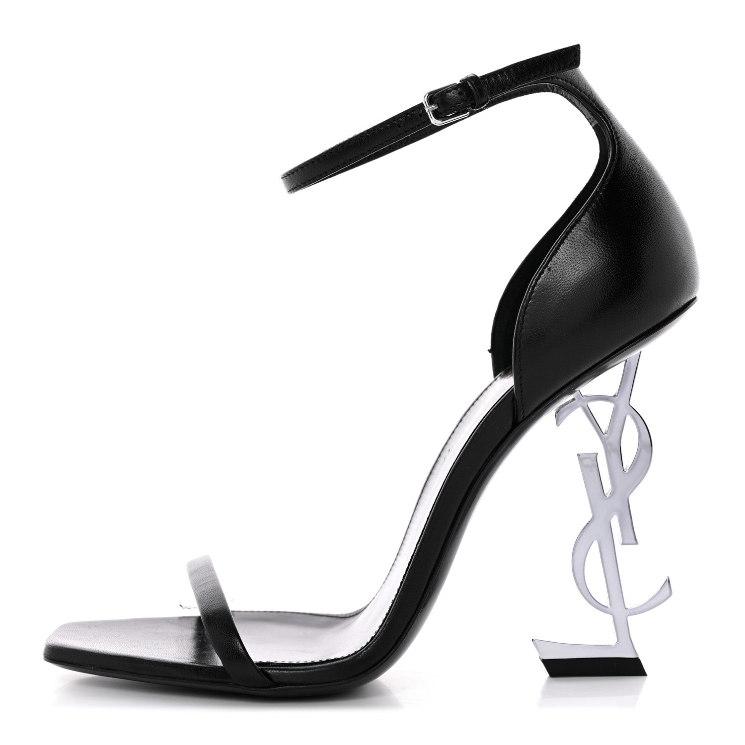 Saint Laurent Patent Calfskin Opyum 110 Sandals 37.5 Black 1 of 14