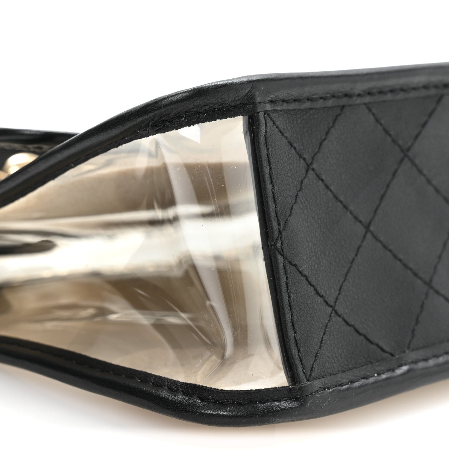 Chanel Lambskin PVC Sand By The Sea Flap With Pearl Strap Black 9 of 10