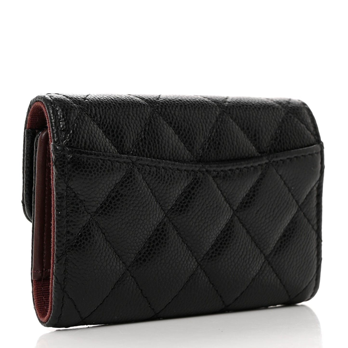 Caviar Quilted Classic 4 Key Holder Wallet Black