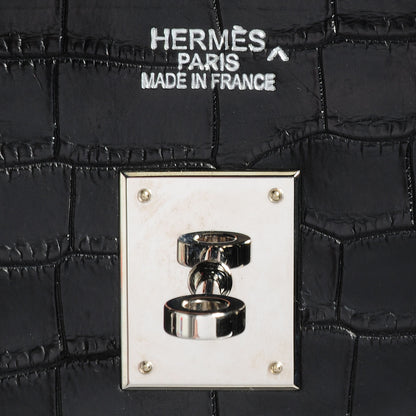 Hermes Matte Porosus Crocodile Birkin 35 Black 6 of 10