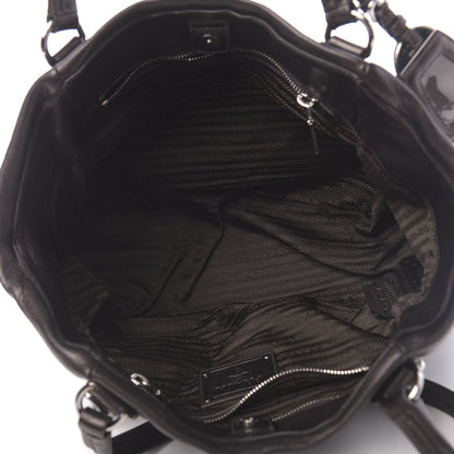 Prada Tessuto Nylon Nappa Zip Around Shopping Bag Moro Mordore 5 of 11
