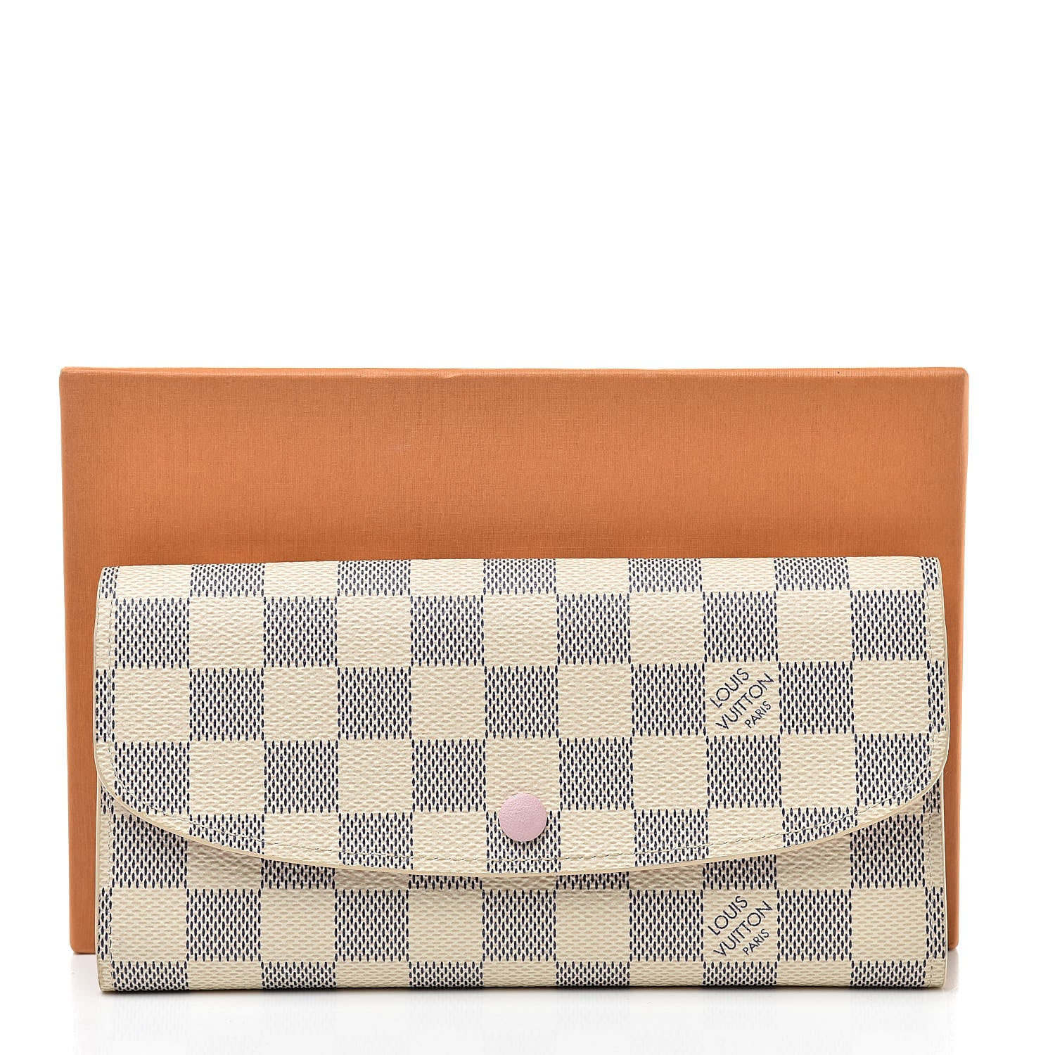 Louis Vuitton Damier Azur Emilie Wallet Rose Ballerine 8 of 8