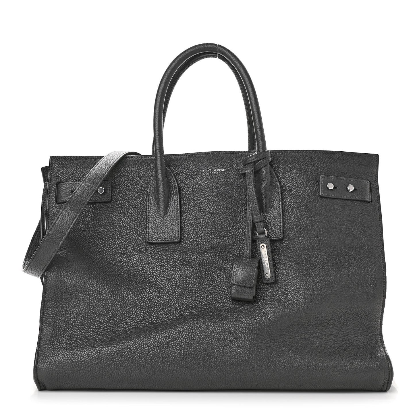 Grained Calfskin Large Souple Sac De Jour Grey