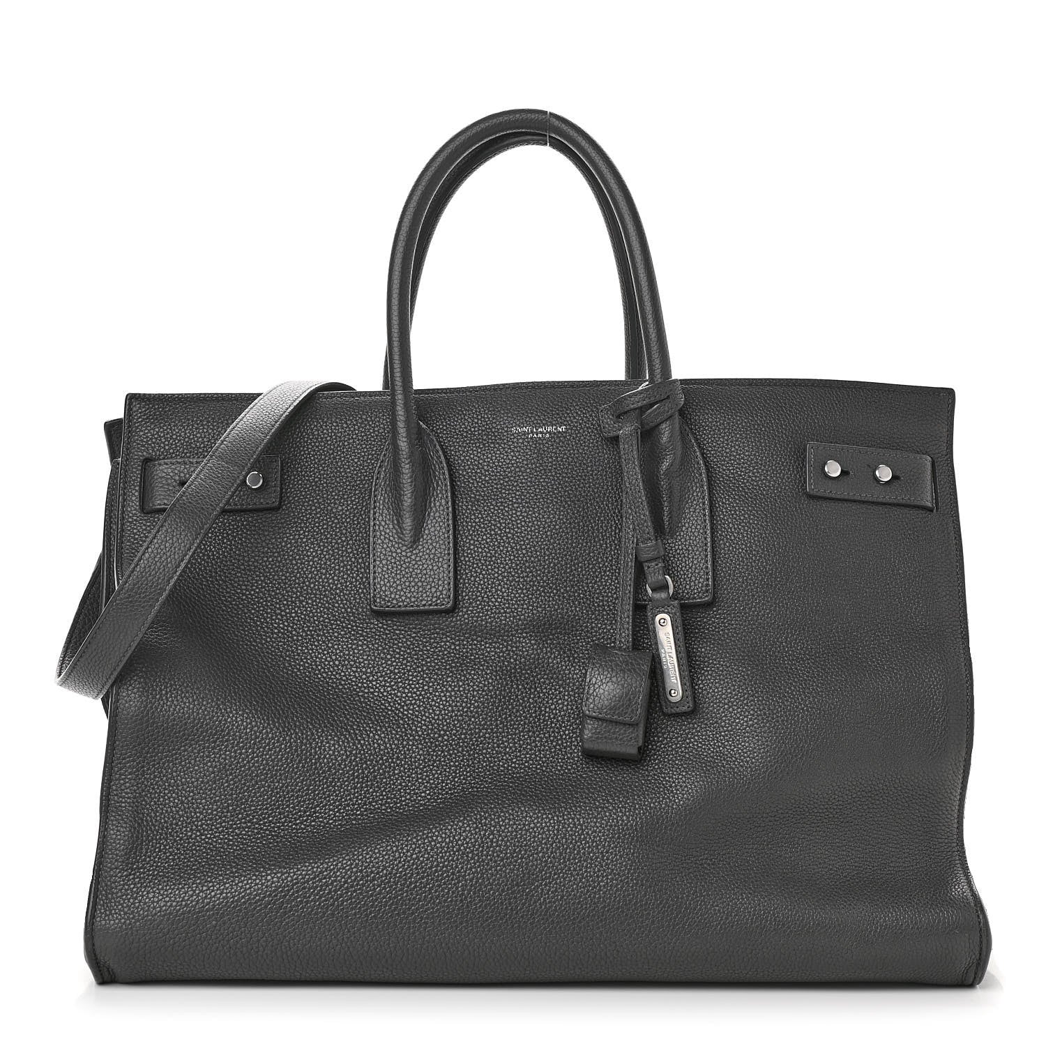 Saint Laurent Grained Calfskin Large Souple Sac De Jour Grey 1 of 15