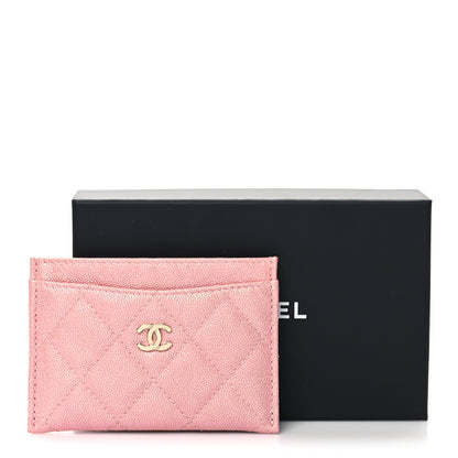 Chanel Iridescent Caviar Quilted Card Holder Rose Pink 10 of 10