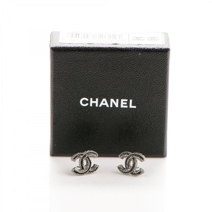 Chanel Ruthenium Enamel CC Earrings Black 5 of 5
