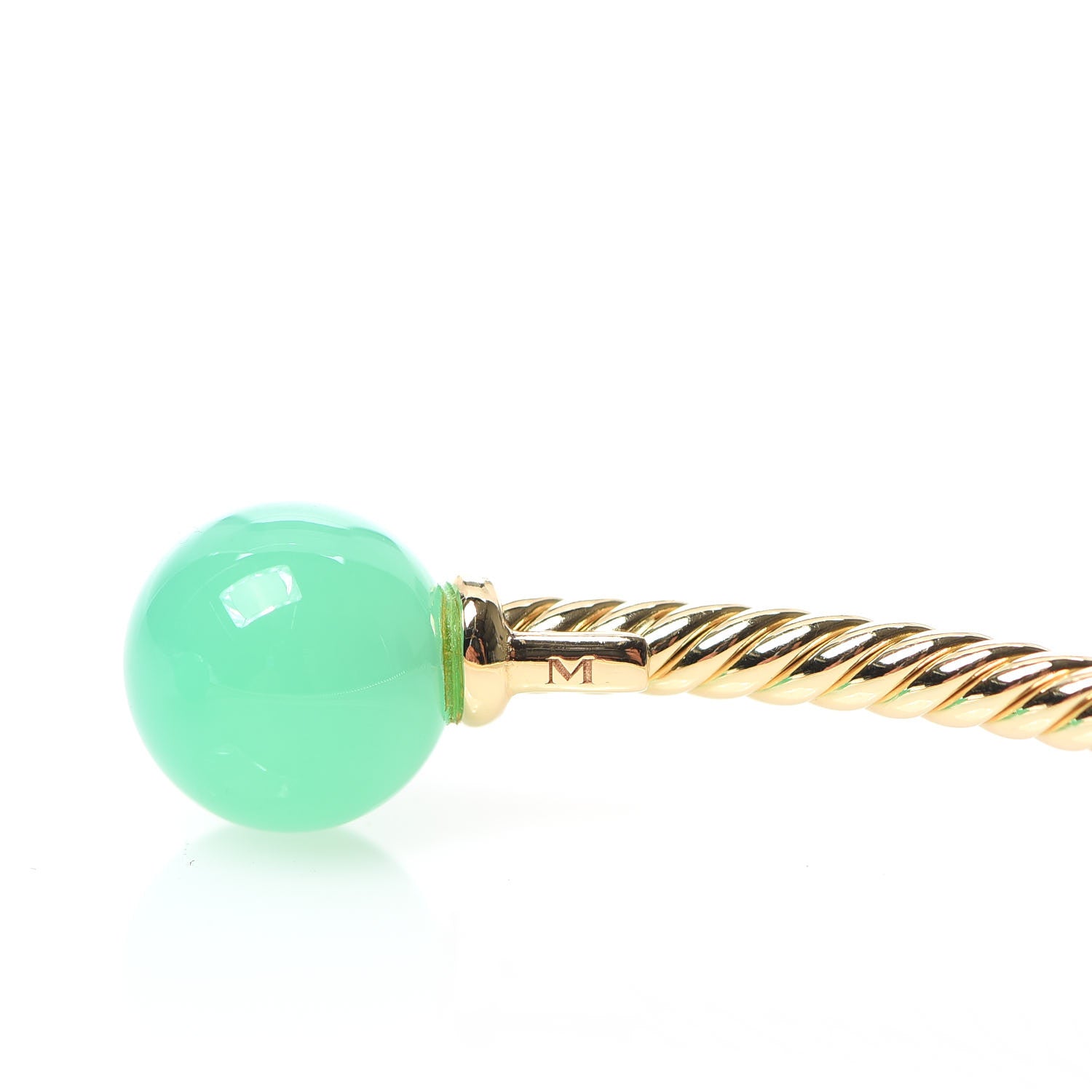 David Yurman 18K Yellow Gold Chrysoprase 8.5mm Solari Bead Bracelet 4 of 4