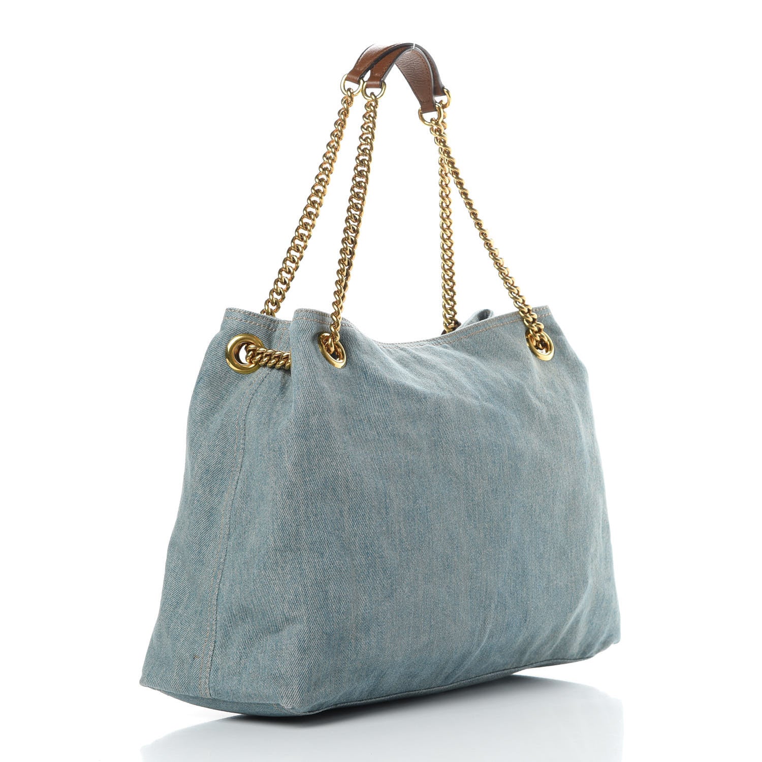 Gucci Denim Medium Soho Chain Shoulder Bag Blue 3 of 17
