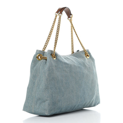 Gucci Denim Medium Soho Chain Shoulder Bag Blue 3 of 17