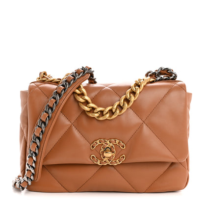Chanel Lambskin Quilted Medium Chanel 19 Flap Brown 1 of 11