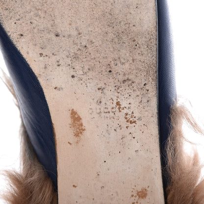 Gucci Malaga Kid Fur Womens Princetown Slippers 41 Blue Agata 8 of 11