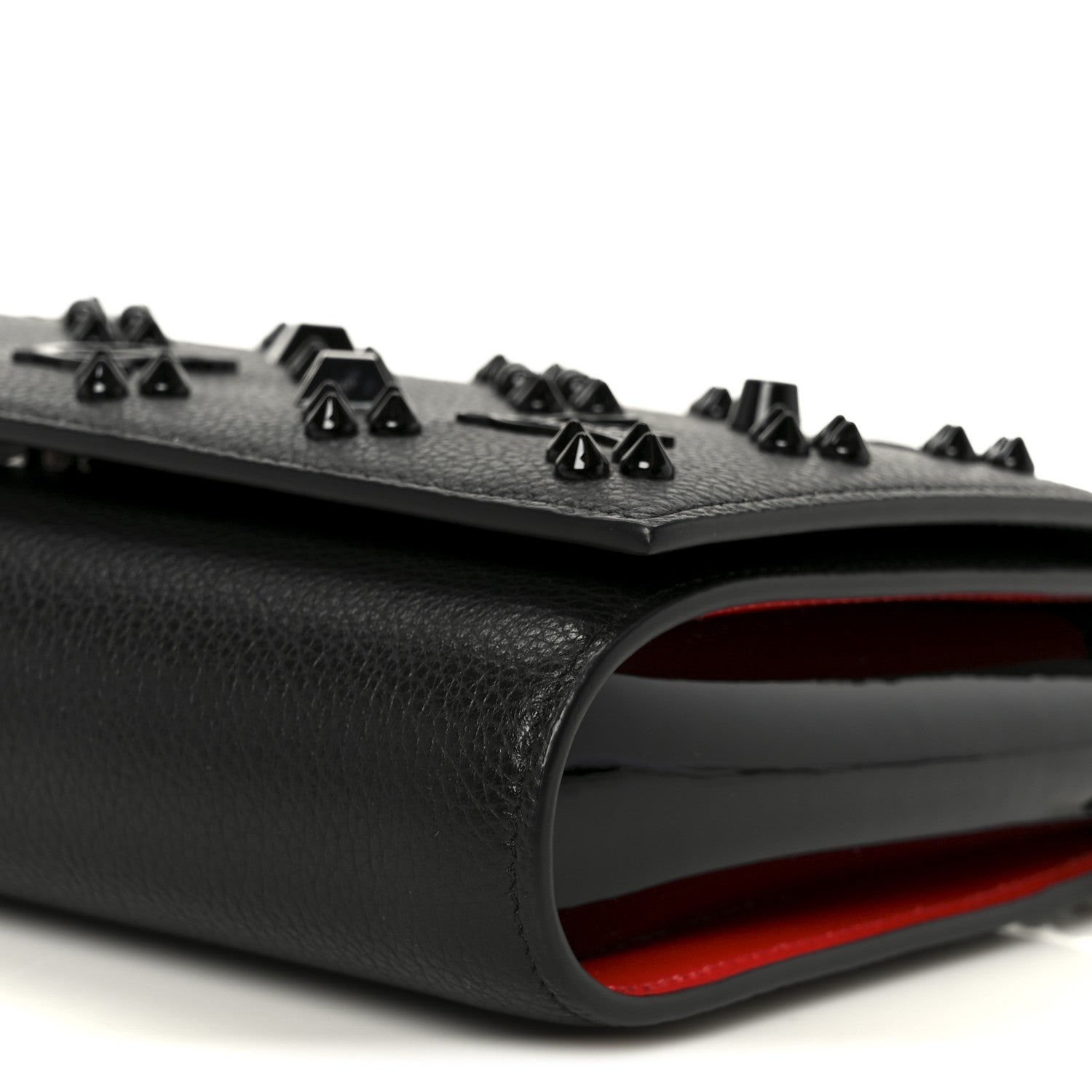 Christian Louboutin Calfskin Spikes Loubinthesky Paloma Clutch Black 11 of 11