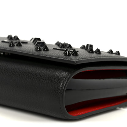 Christian Louboutin Calfskin Spikes Loubinthesky Paloma Clutch Black 11 of 11