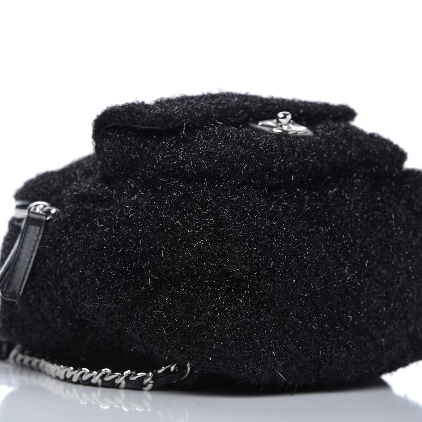 Lurex Knit Mini Pluto Glitter Backpack Black