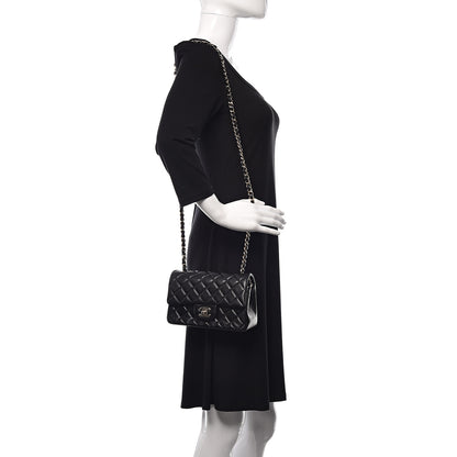 Chanel Lambskin Quilted Mini Rectangular Flap Black 2 of 10