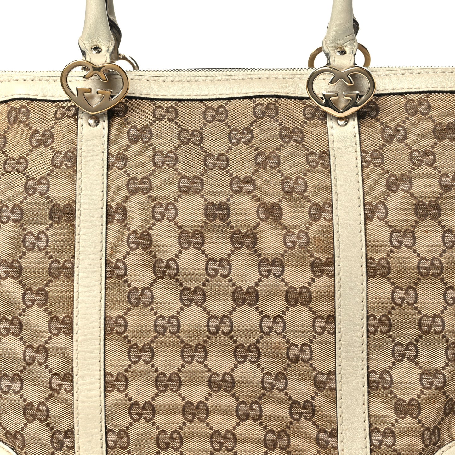 Monogram Medium Lovely Heart Tote White