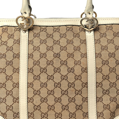 Gucci Monogram Medium Lovely Heart Tote White 8 of 10