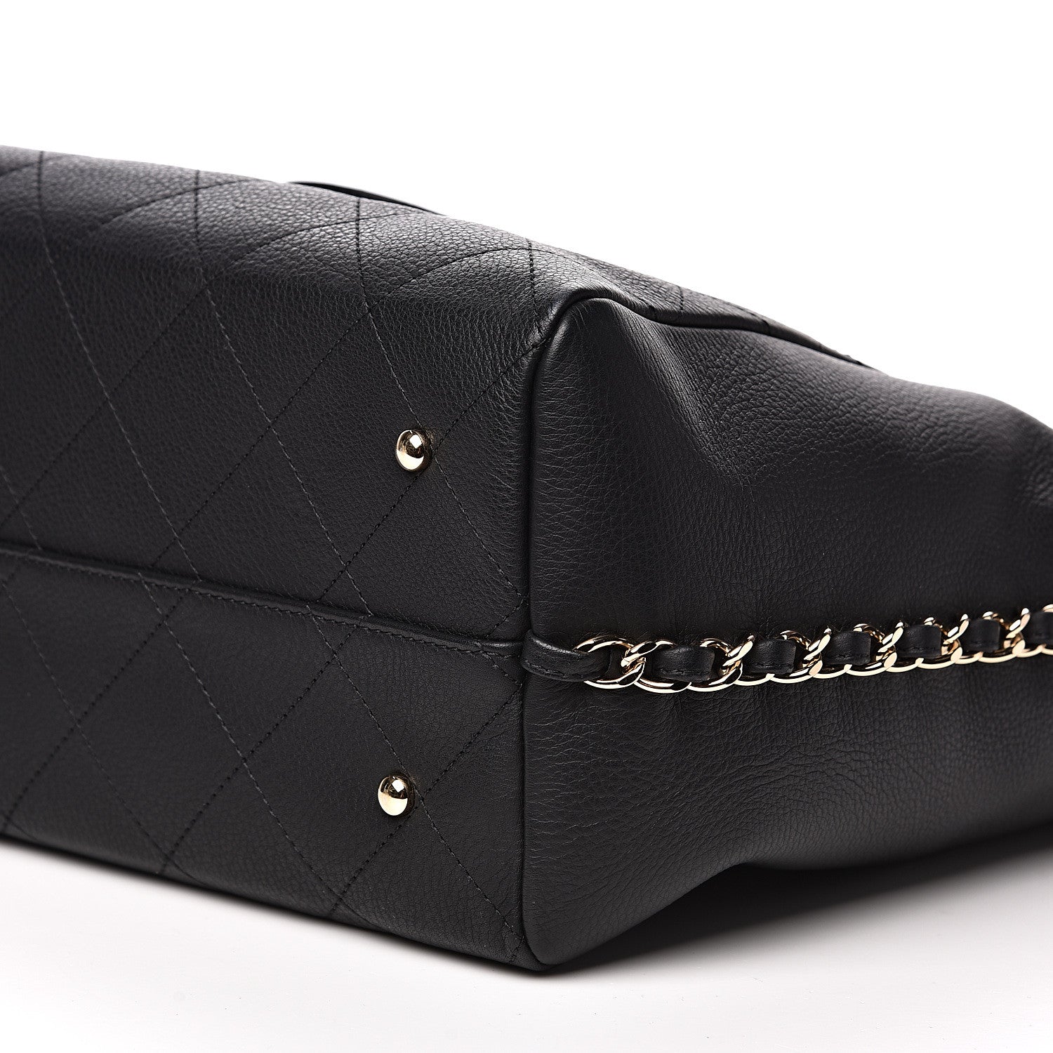 Chanel Bullskin Stitched Large Shopping Bag Black 8 of 10