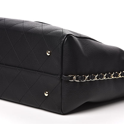 Chanel Bullskin Stitched Large Shopping Bag Black 8 of 10