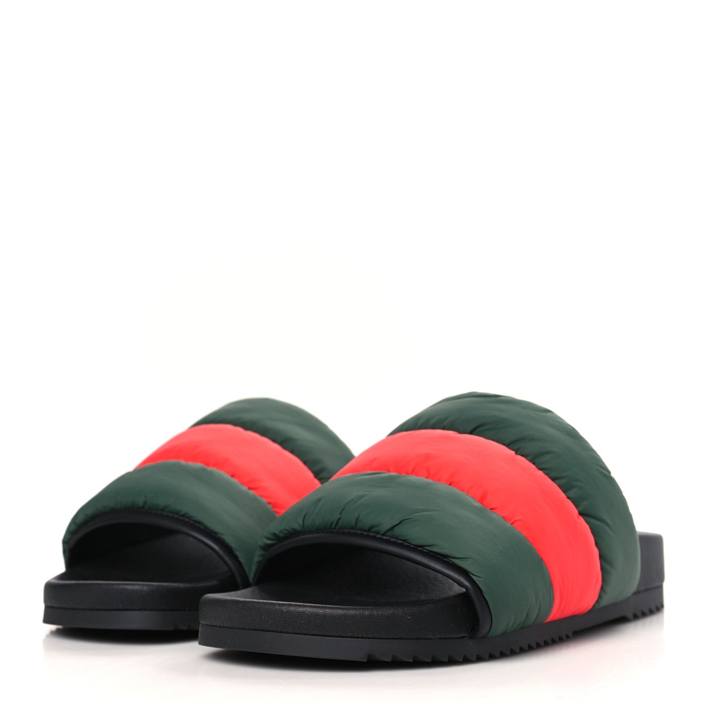 Nylon Web Womens Slide Sandals 38 Black Green Red