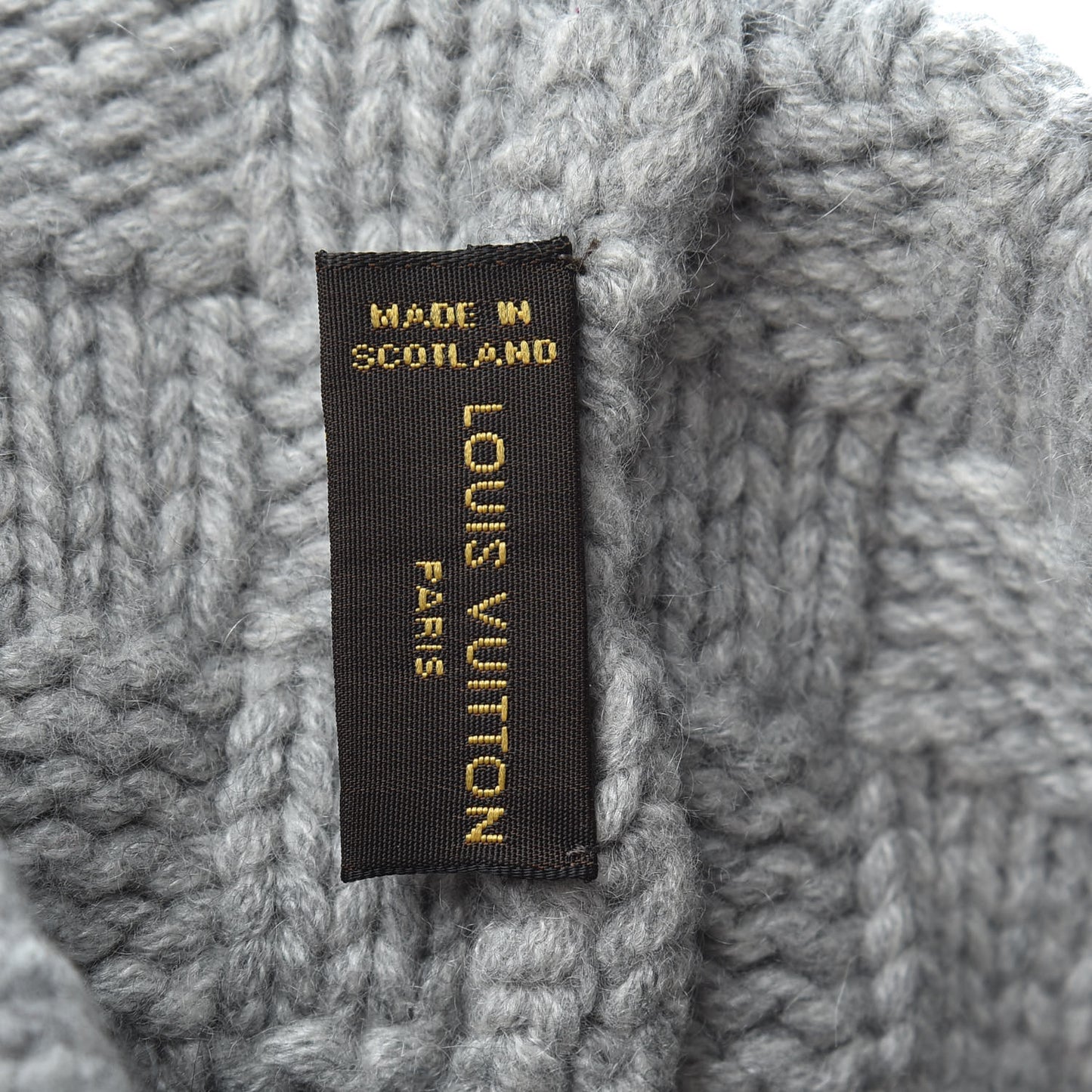 Cashmere Damier Helsinki Beanie Hat Grey