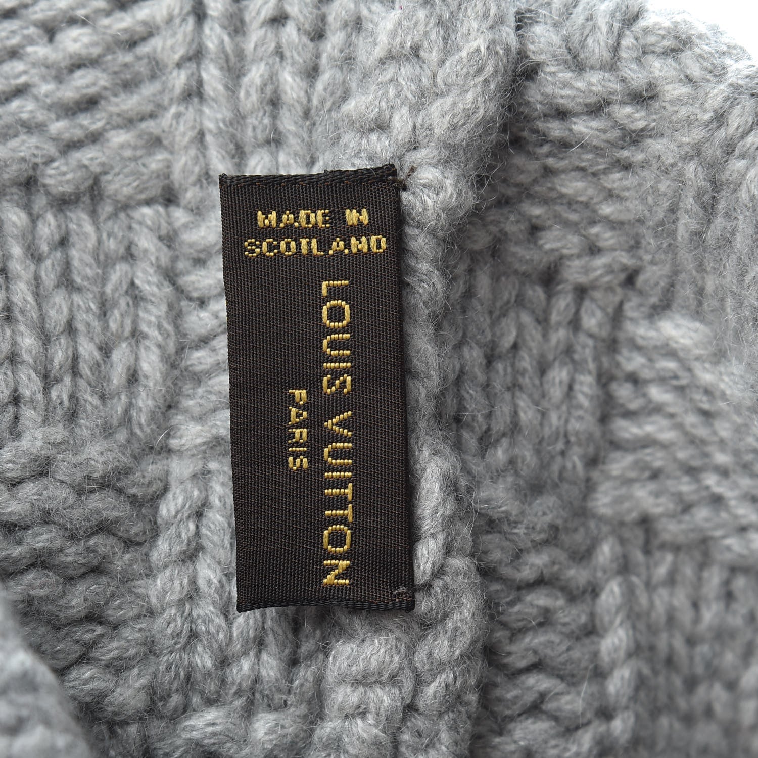 Louis Vuitton Cashmere Damier Helsinki Beanie Hat Grey 4 of 4