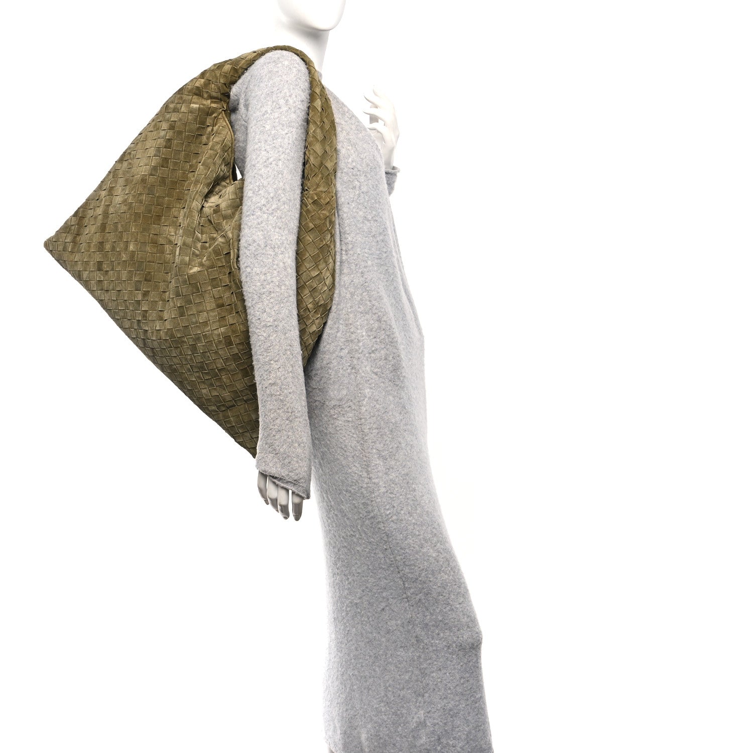 Bottega Veneta Suede Intrecciato Large Hop Mud 2 of 10