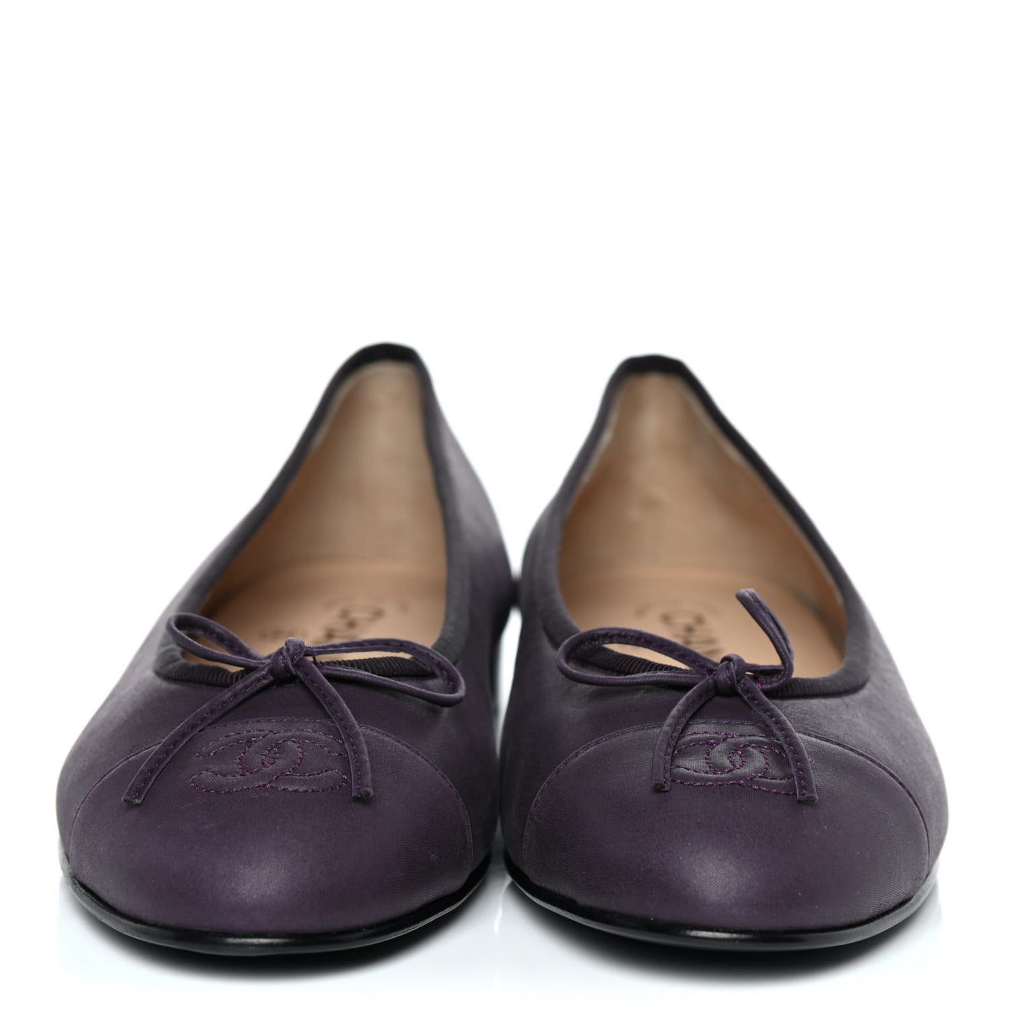 Lambskin Cap Toe Ballerina Flats 39 Prune