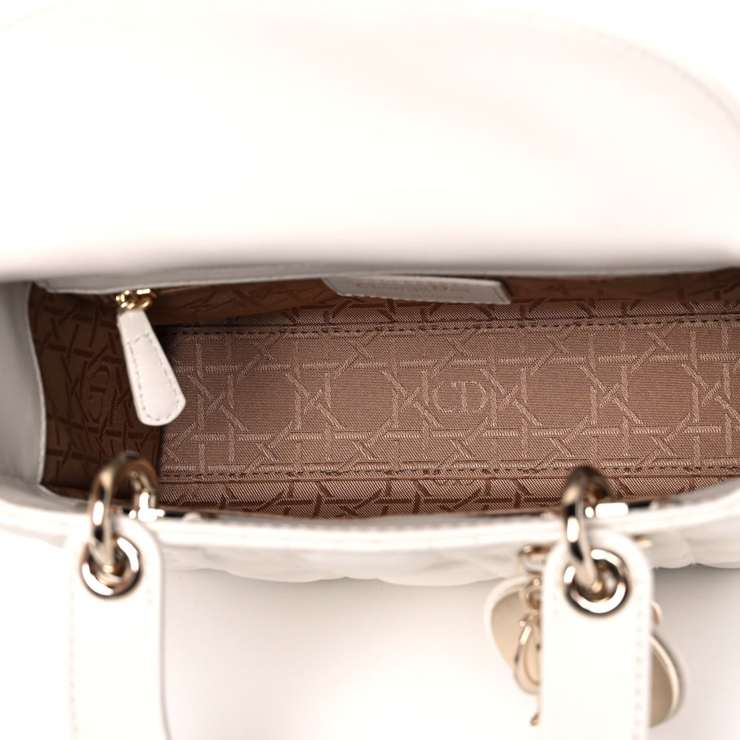 Lambskin Cannage Small My ABCDior Lady Dior White