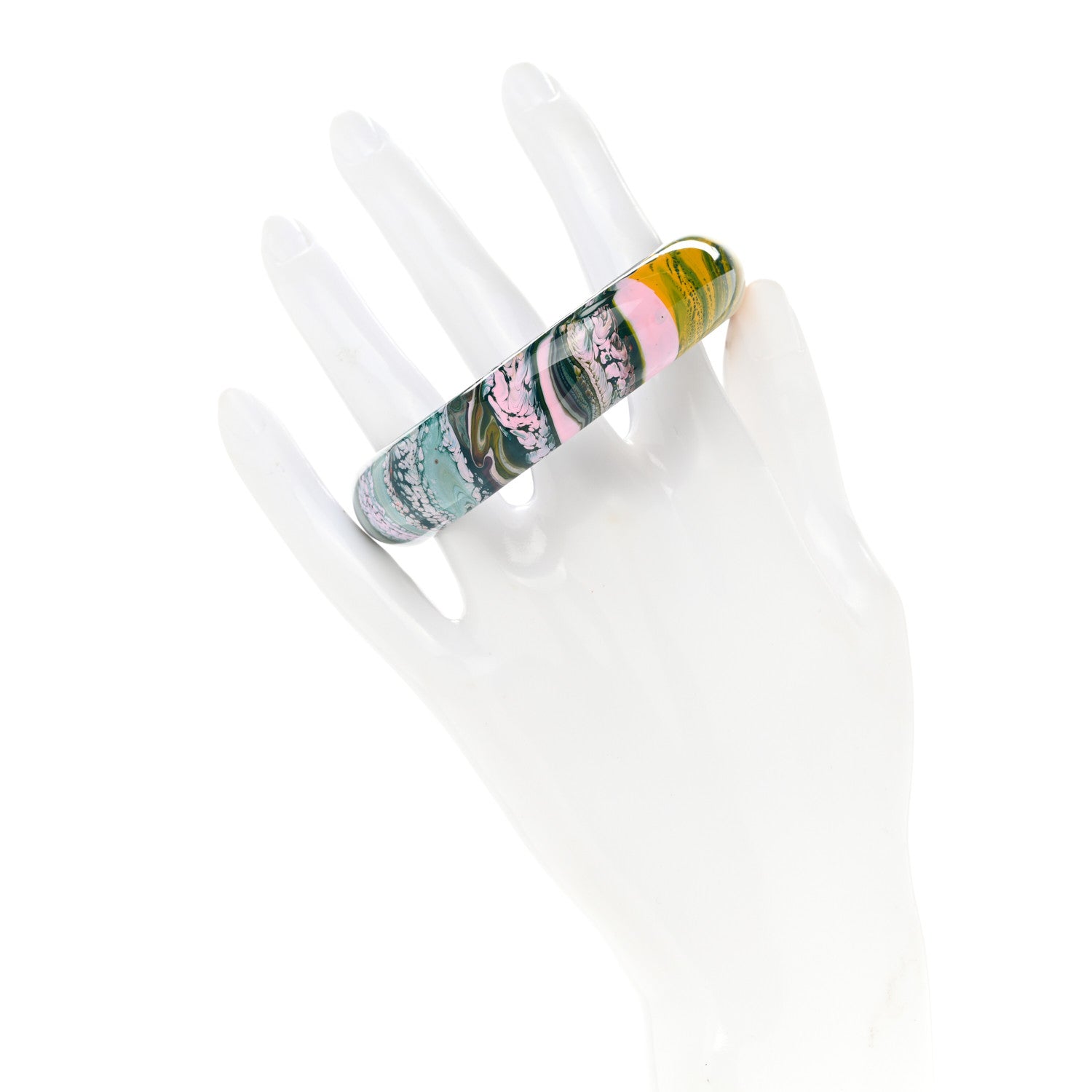 Hermes Lacquered Wood Marbling Bracelet T1 2 of 6