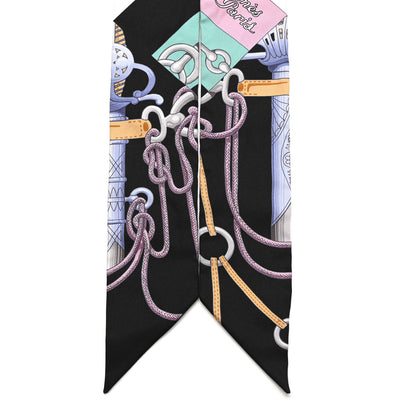 Hermes Silk Cliquetis Twilly Black Rose Menthol 2 of 4