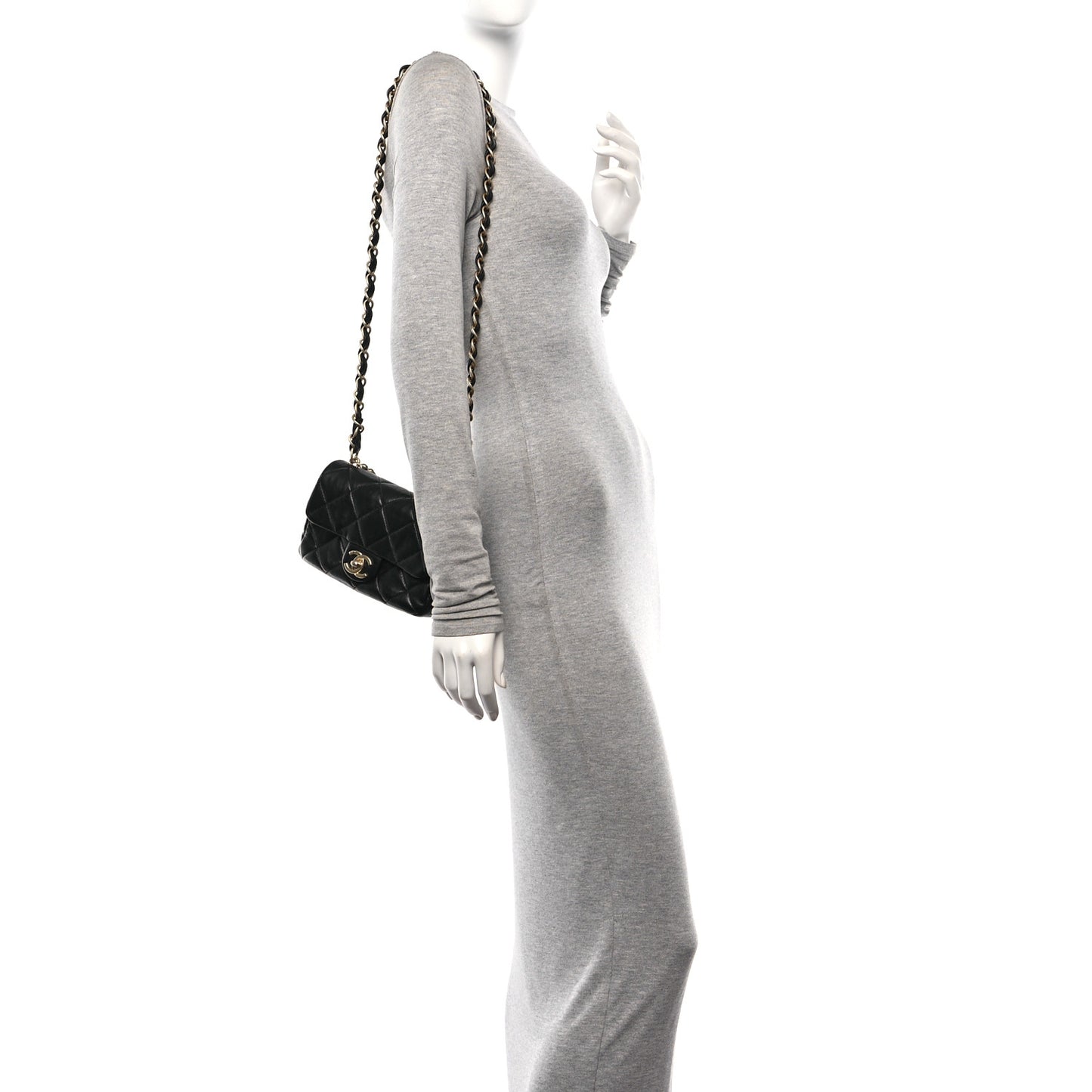 Lambskin Quilted Small Fancy Jewel Flap Black