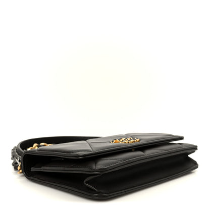 Chanel Lambskin Quilted Chanel 19 Wallet On Chain WOC Dark Brown 4 of 12